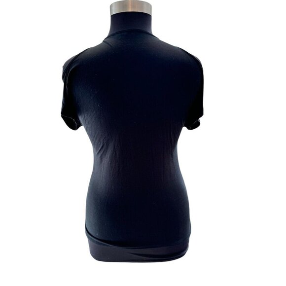 INC Black & Gold Sequin Cold-Shoulder Short Sleeve Large Top Party‎ Formal NYE - Picture 4 of 6